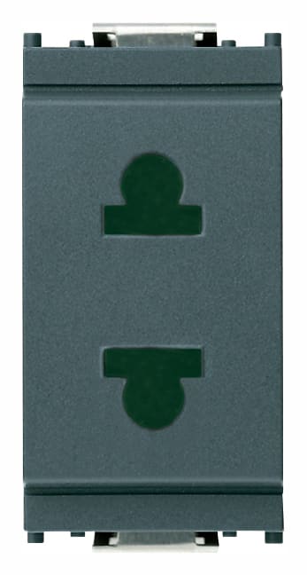 VIMAR - Presa Sicury 2P 15A Grigio Standard Euroamericano Ø4,8Mm