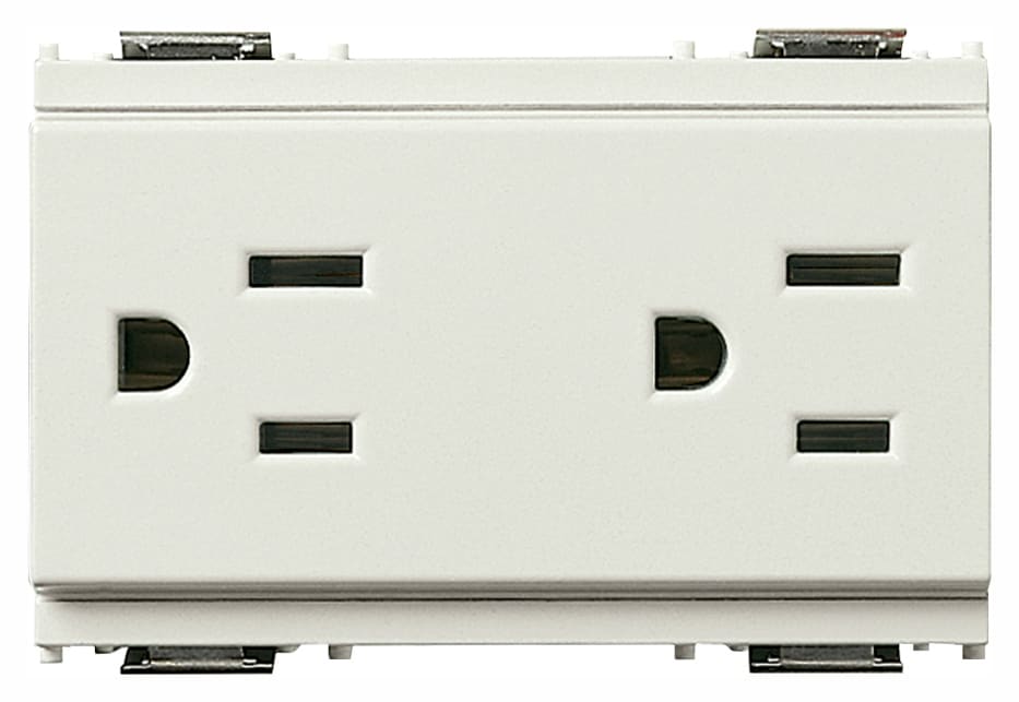 VIMAR - DUE PRESE 2P+T 15A USA+SASO BIANCO