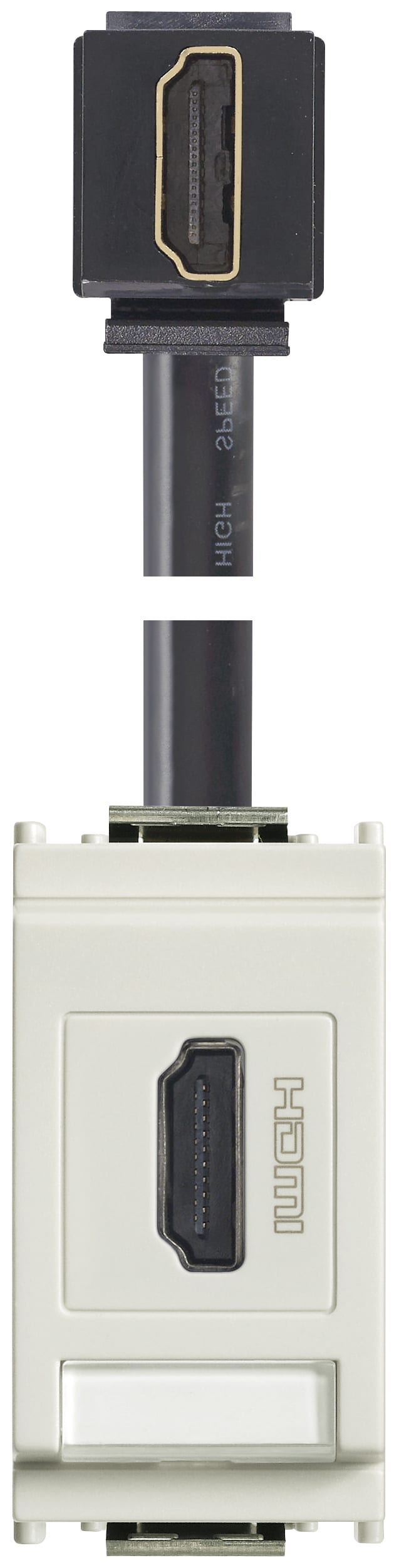 VIMAR - Presa HDMI 2.1B con Cavo 90° Bianco - Standard Keystone, Uscita Cavo a 90°