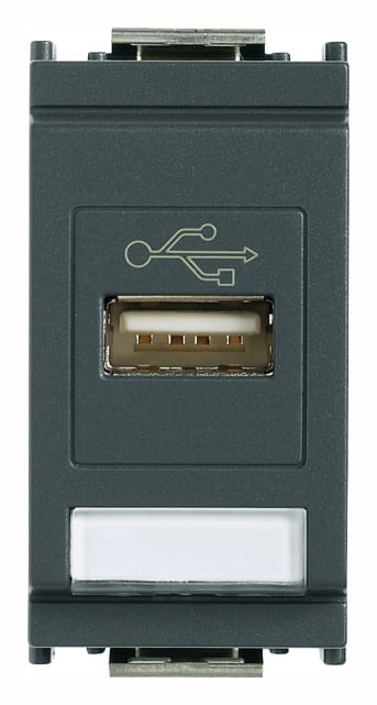 VIMAR - Presa USB Grigio Standard Morsetti Vite