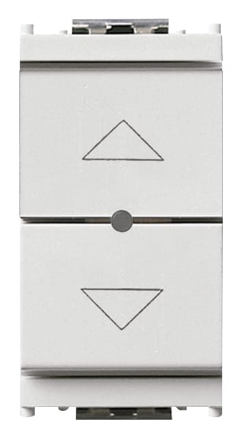 VIMAR - Comando tapparella IoT bianco, controllo locale/remoto, Bluetooth 5.0, Zigbee 3.0, LED RGB, 100-240 V, 1 ingresso pulsante, posizione preferita.