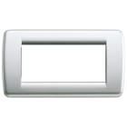 VIMAR - PLACCA RONDO 4M ARGENTO METALL.