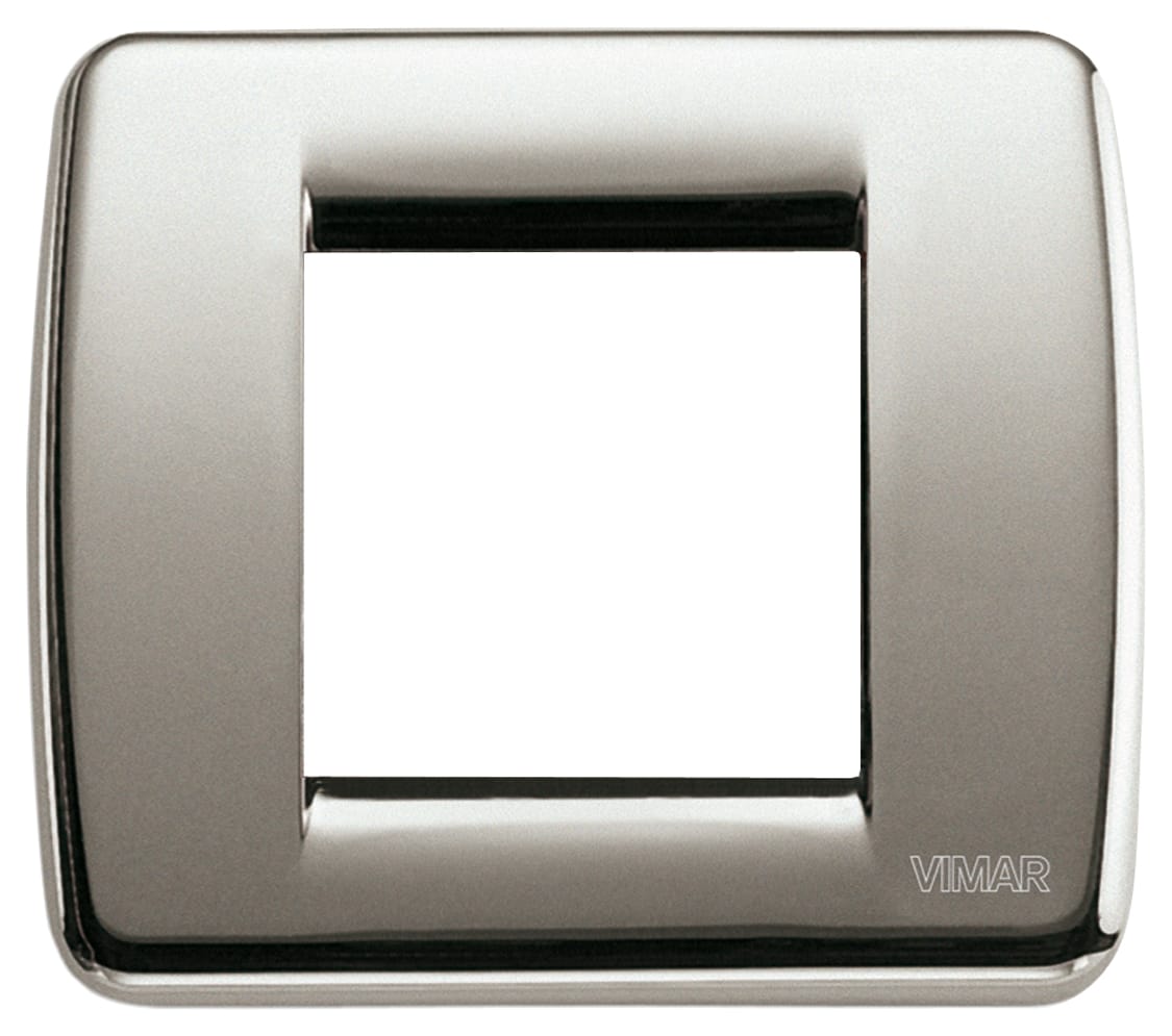 VIMAR - PLACCA RONDO 1-2M NICHEL SPAZZOLATO