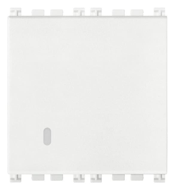 VIMAR - Deviatore 1P 10Ax 2M Bianco Illuminabile Tasto Sostituibile 2 Moduli 100 W Lampade Alimentatore Integrato