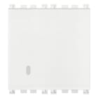 VIMAR - Deviatore 1P 10Ax 2M Bianco Illuminabile Tasto Sostituibile 2 Moduli 100 W Lampade Alimentatore Integrato