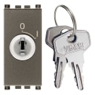 VIMAR - Interruttore 2P 16(3)A a chiave estraibile, montaggio indipendente, IP20, Arké, 250V~, PTI250, Glow wire 850°C, conduttori 1,5-4 mm².