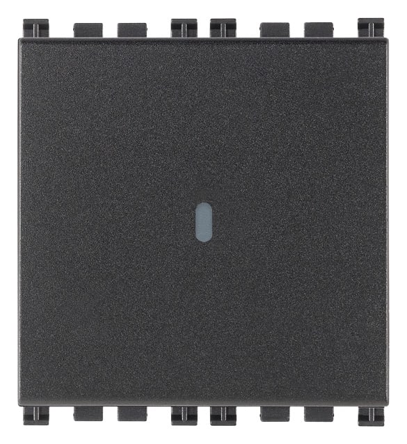 VIMAR - Deviatore 1P 10Ax Assiale Grigio - Illuminabile, Tasto Sostituibile, 2 Moduli. Max 100 W Per Lampade Con Alimentatore Integrato