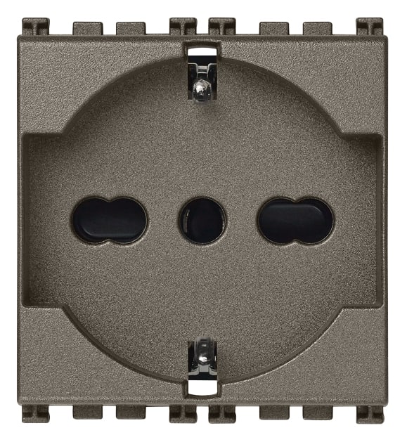 VIMAR - Presa Universale Metal Sicury 2P+T 16A 250V Standard Italiano P40 - 2 Moduli