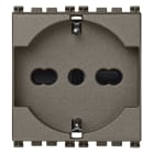 VIMAR - Presa Universale Metal Sicury 2P+T 16A 250V Standard Italiano P40 - 2 Moduli