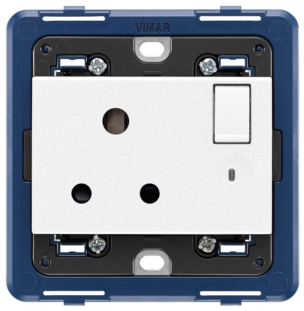 VIMAR - PRESA 2P+T 5A INGLESE INTERR. BIANCO