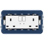 VIMAR - 2 PRESE 2P+T 13A INGLESE INT+SPIA BIANCO