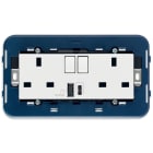 VIMAR - 2PRESE 2P+T13ABS+INT.ROSSO+USBA+C BIANCO