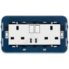 VIMAR - 2PRESE 2P+T13ABS+INT.ROSSO+USBC+C BIANCO