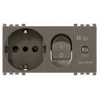VIMAR - Presa Sicury 2P+T 16A Standard Italiano con Interruttore Magnetotermico Differenziale 1P+N C16 Metal - 4 Moduli