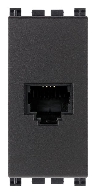 VIMAR - Presa RJ11 6/4 Grigio Antibatterico - 6 Posizioni 4 Contatti Morsetti Vite