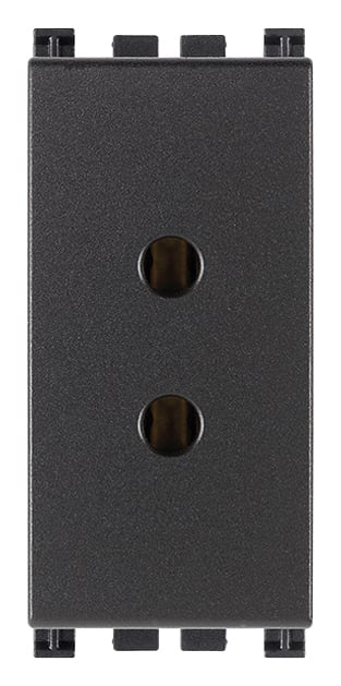 VIMAR - Presa 2P 6A 24V Grigio per Spina 01620 - Spinotti Ø 3mm Interasse 12,4mm, Circuiti Ausiliari
