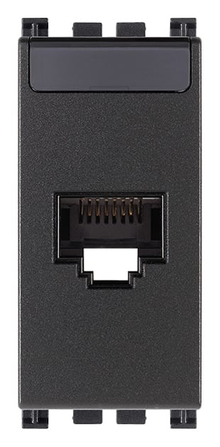 VIMAR - Presa Rj45 Cat6A Ftp Grigio - Connettore Netsafe, Schermata Universale T568A/B, 8 Contatti, Morsetti Ad Incisione D'Isolante