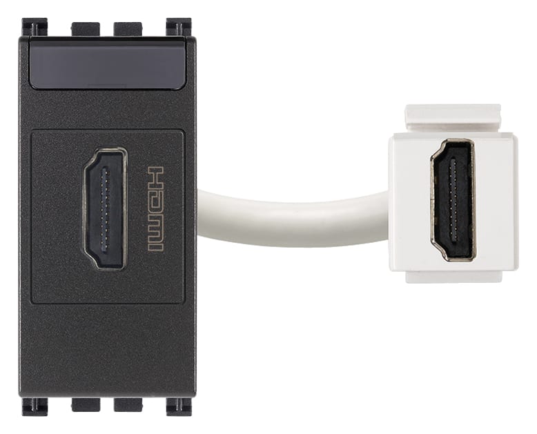 VIMAR - Presa HDMI 2.1B Grigio - Standard Keystone, Design Grigio