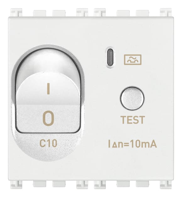 VIMAR - Interruttore Automatico Magnetotermico Differenziale 1P+N C10 10Ma Bianco - 2 Moduli
