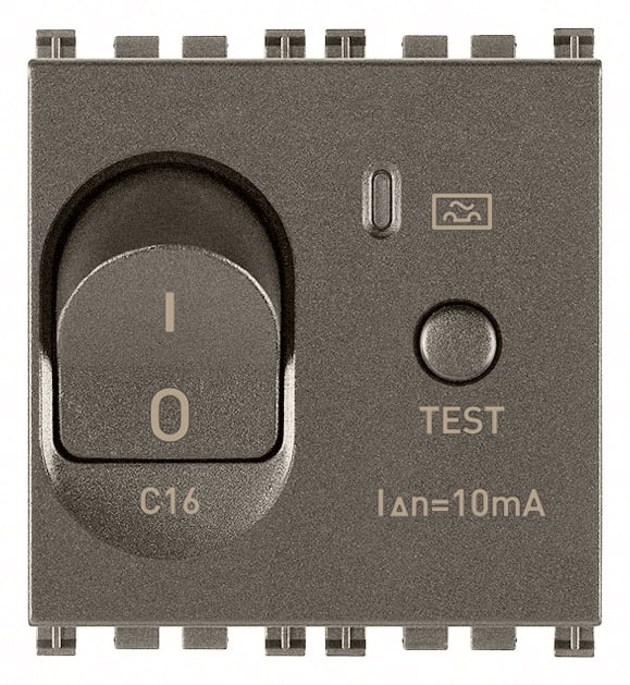 VIMAR - Interruttore Automatico Magnetotermico Differenziale 1P+N C16 10Ma Metal - 2 Moduli