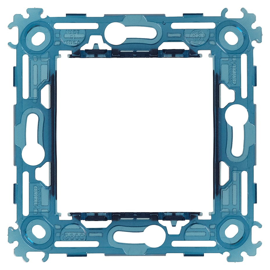 VIMAR - Supporto 2 Moduli Senza Viti per Scatole da Incasso 60mm o 56x56mm Interasse 71mm Componibile Apparecchi Orizzontali o Verticali