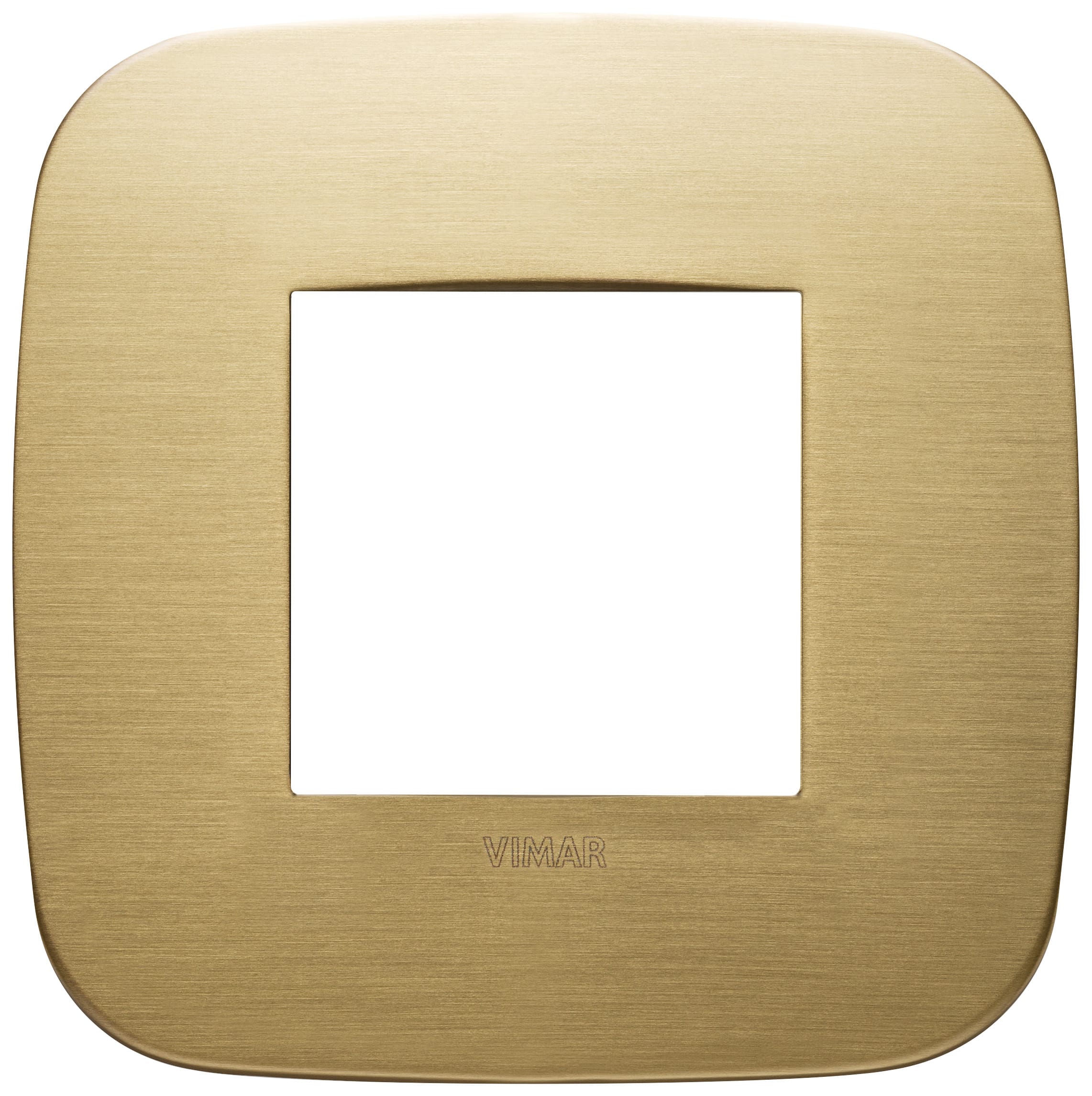 VIMAR - Placca tonda 2 moduli in ottone spazzolato - Materiale elettrico