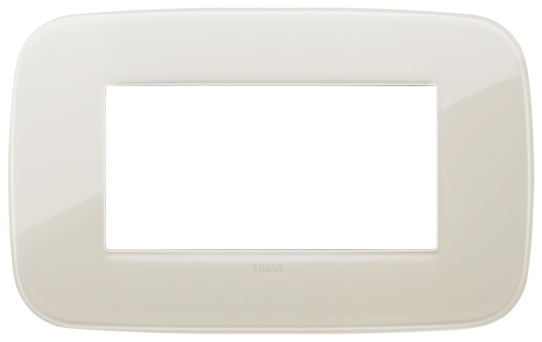 VIMAR - Placca Round 4 Moduli Tecnopolimero Reflex Avorio