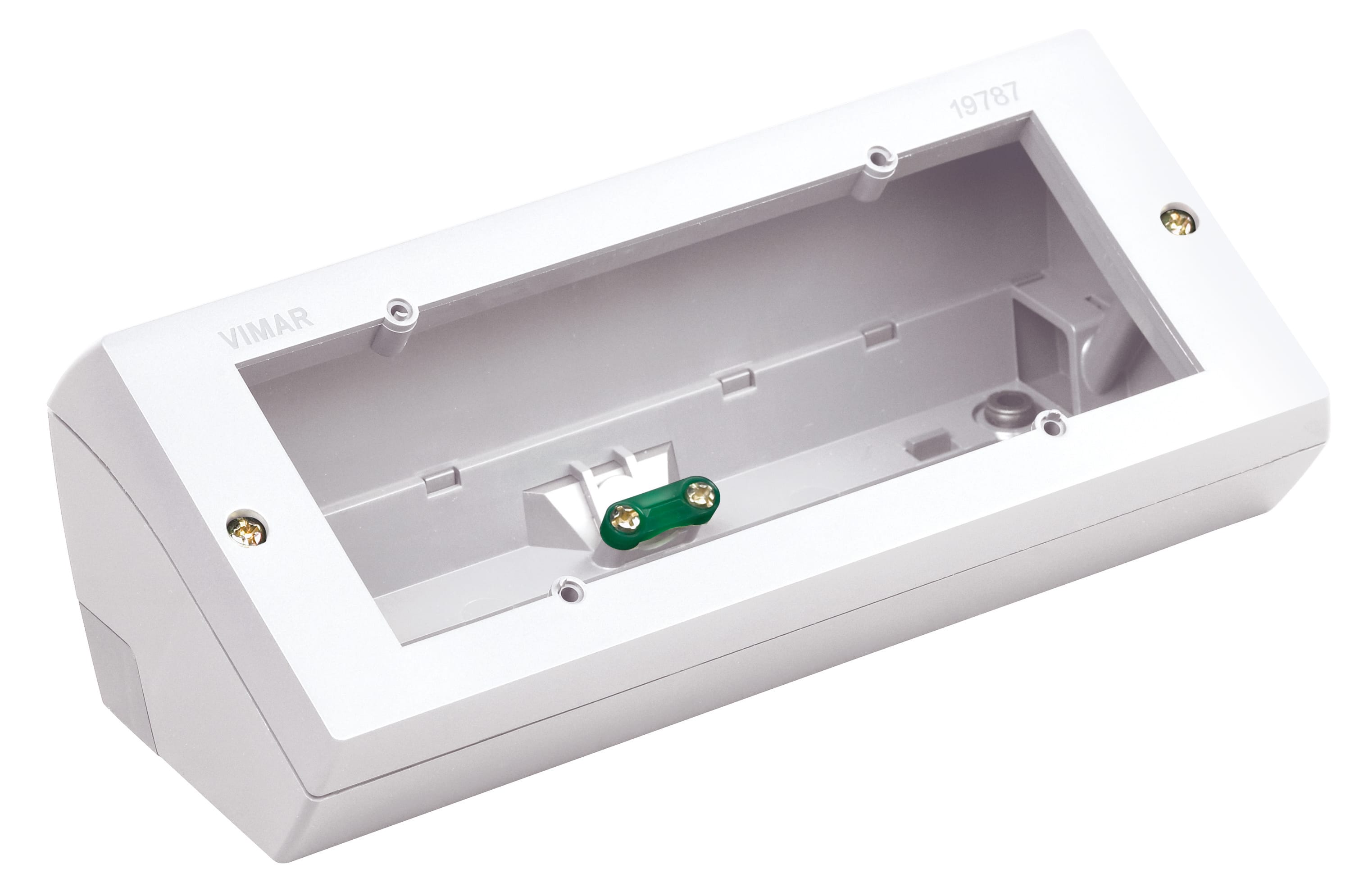 VIMAR - Scatola da Tavolo Bianco Inclinata per 7 Moduli con Supporto e Placca