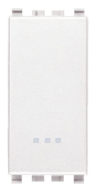 VIMAR - Deviatore 1P 16Ax Bianco Illuminabile Tasto Sostituibile 250 V~ Max 200 W Per Lampade Con Alimentatore Integrato