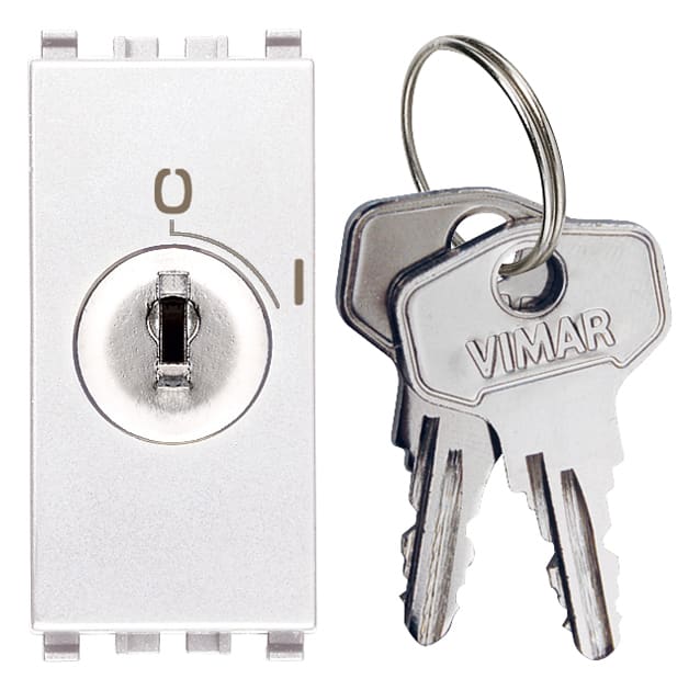 VIMAR - Pulsante 2P 16A + Chiave Unificata Bianco 250V~ Estraibile Solo Posizione O