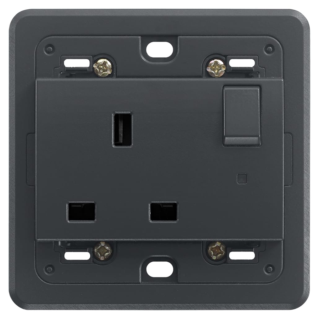VIMAR - PRESA 2P+T 13A INGLESE INTERR. GRIGIO
