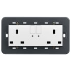 VIMAR - 2 PRESE 2P+T 13A INGLESE INTERR. BIANCO