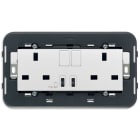 VIMAR - 2 PRESE 2P+T 13A BS +INT +USB C+C BIANCO