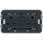VIMAR - 2 PRESE 2P+T 13A BS +INT +USB C+C GRIGIO