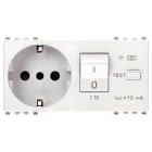 VIMAR - Presa Sicury 2P+T 16A Standard Italiano con Interruttore Automatico Magnetotermico Differenziale C16 Bianco