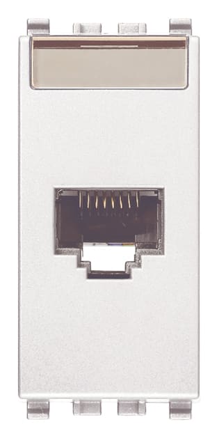 VIMAR - Presa Rj45 Cat6A Ftp Bianco - Connettore Netsafe, Schermata, Cablaggio Universale T568A/B, 8 Contatti, Morsetti Ad Incisione D'Isolante