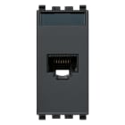 VIMAR - Presa RJ45 Netsafe Cat5E UTP 110 Grigio - Connettore Universale T568A/B, 8 Contatti, Morsetti Ad Incisione D'Isolante