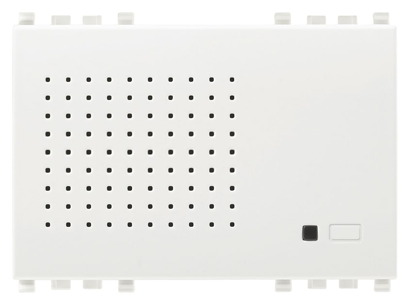VIMAR - Sirena da Interno Bianco - 2 Suonerie Selezionabili, Volume Beep, Led Rosso - 3 Moduli
