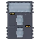 VIMAR - Lettore transponder verticale esterno KNX, 2 uscite relè NO 4A 24V, 2 ingressi, alimentazione 12-24V, da completare con placca 3 moduli.