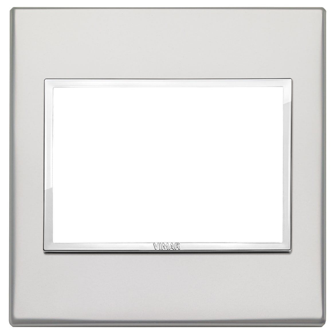 VIMAR - Placca 3M Bs Argento Mouli Alluminio Nobilitato Esclusivi