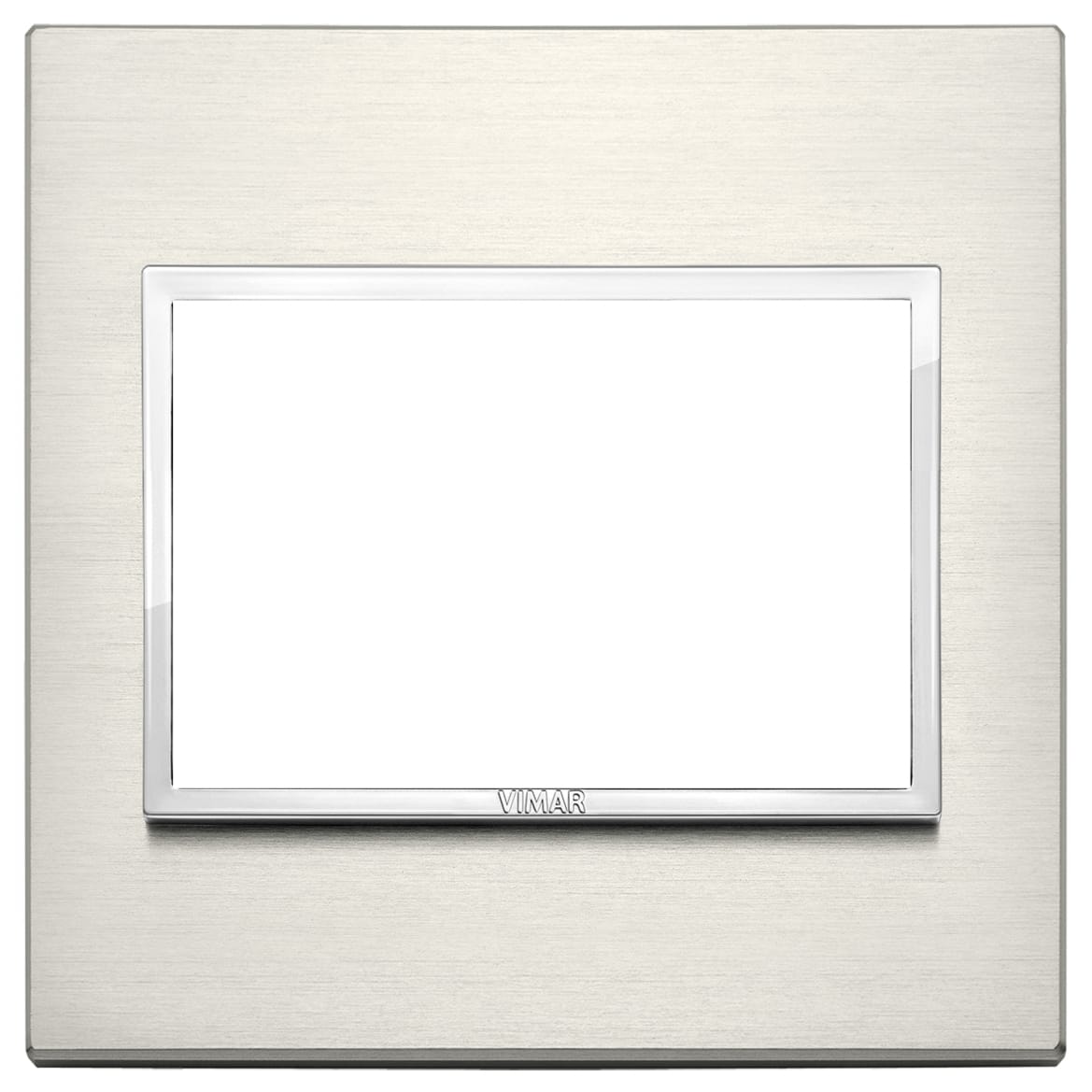 VIMAR - Placca 3 Moduli in Alluminio Nobilitato Titanio per Impianti Elettrici