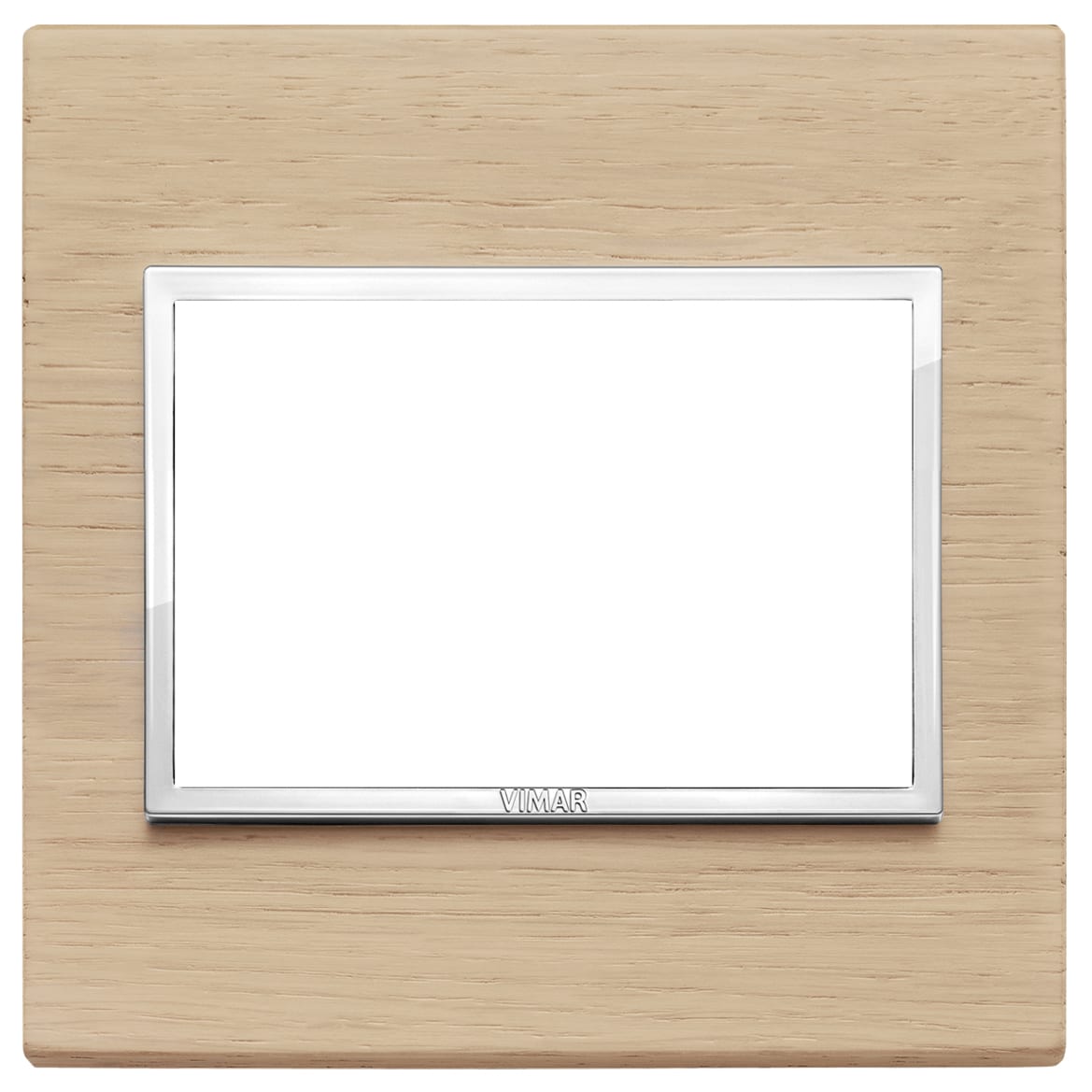 VIMAR - Placca 3 Moduli Legno Naturale Rovere Sbiancato