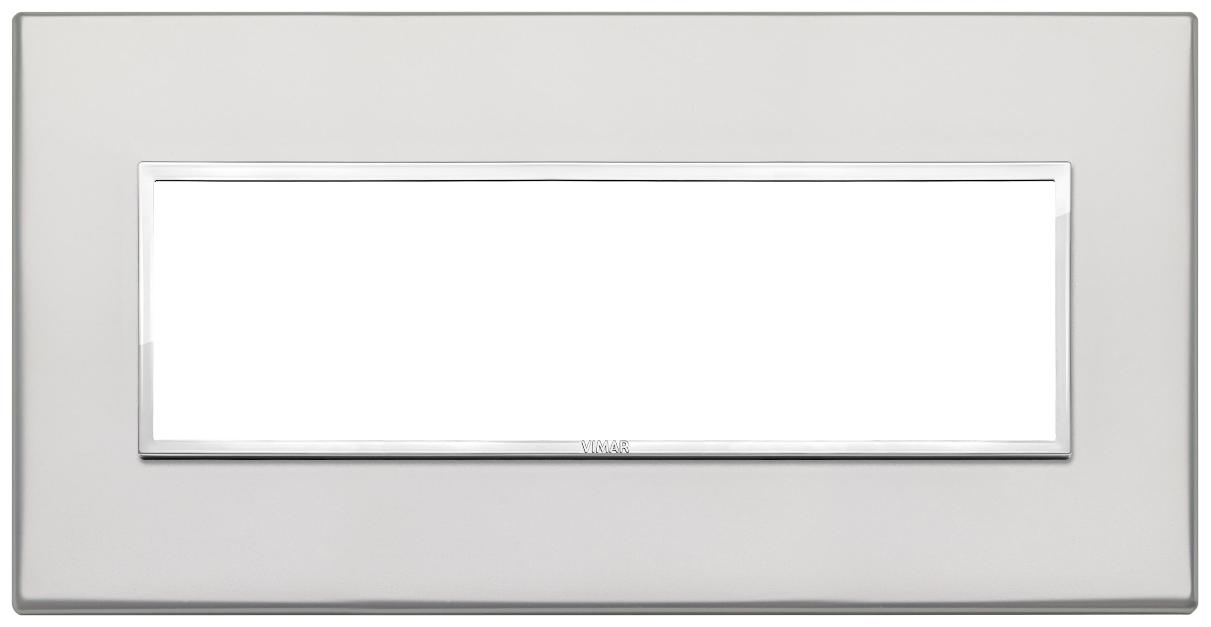 VIMAR - Placca 7 Moduli Alluminio Nobilitato Argento Esclusiva