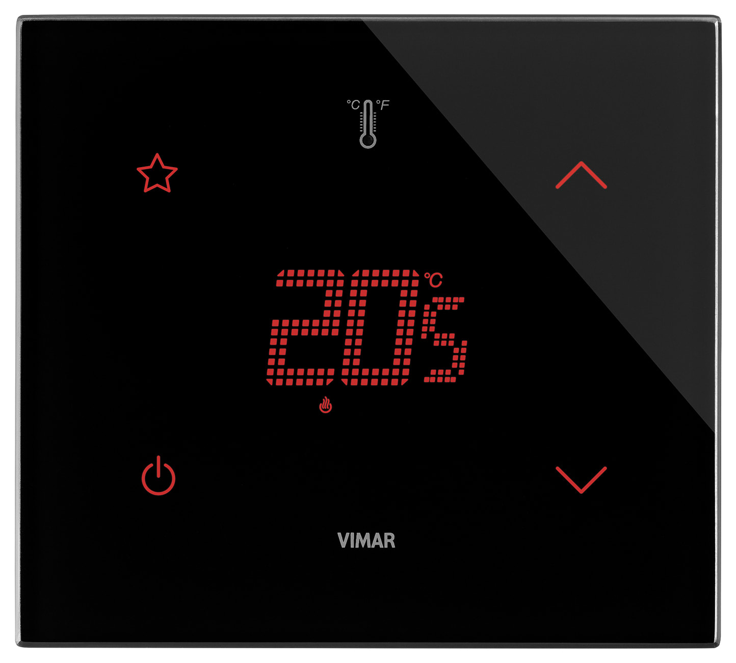 VIMAR - Termostato KNX STAR 2M nero diamante touch screen per controllo temperatura ambiente, domotica KNX, comando STAR configurabile, LED RGB.