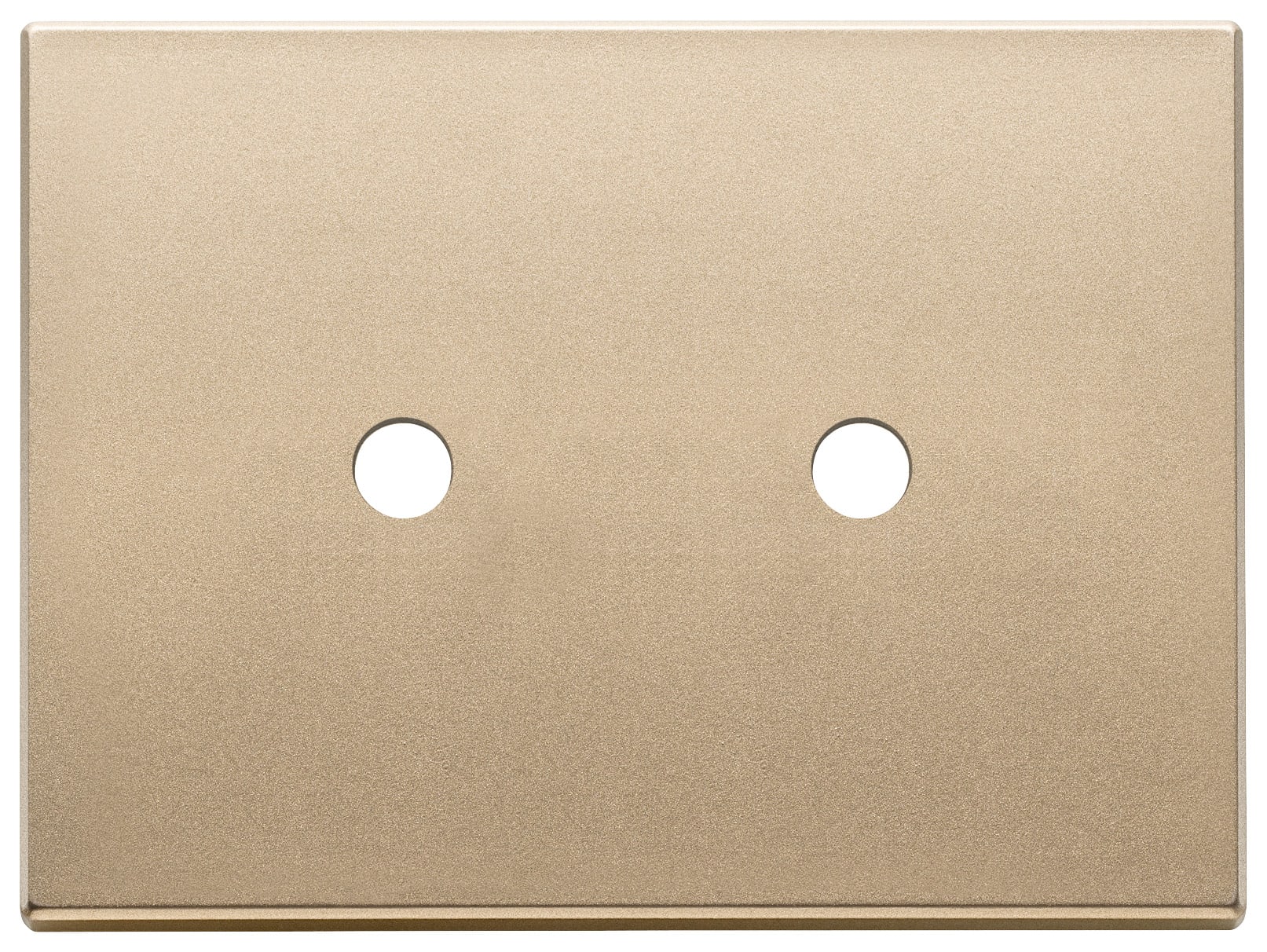 VIMAR - Placca Oro Satinato 3Mx2 Tondo - 3 Moduli Per Due Comandi Metallo. Copriforo 21041 per Sedi Libere di Apparecchi.
