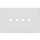 VIMAR - Placca 4 Moduli Tondo Bianco Matt Metallo Quattro Comandi