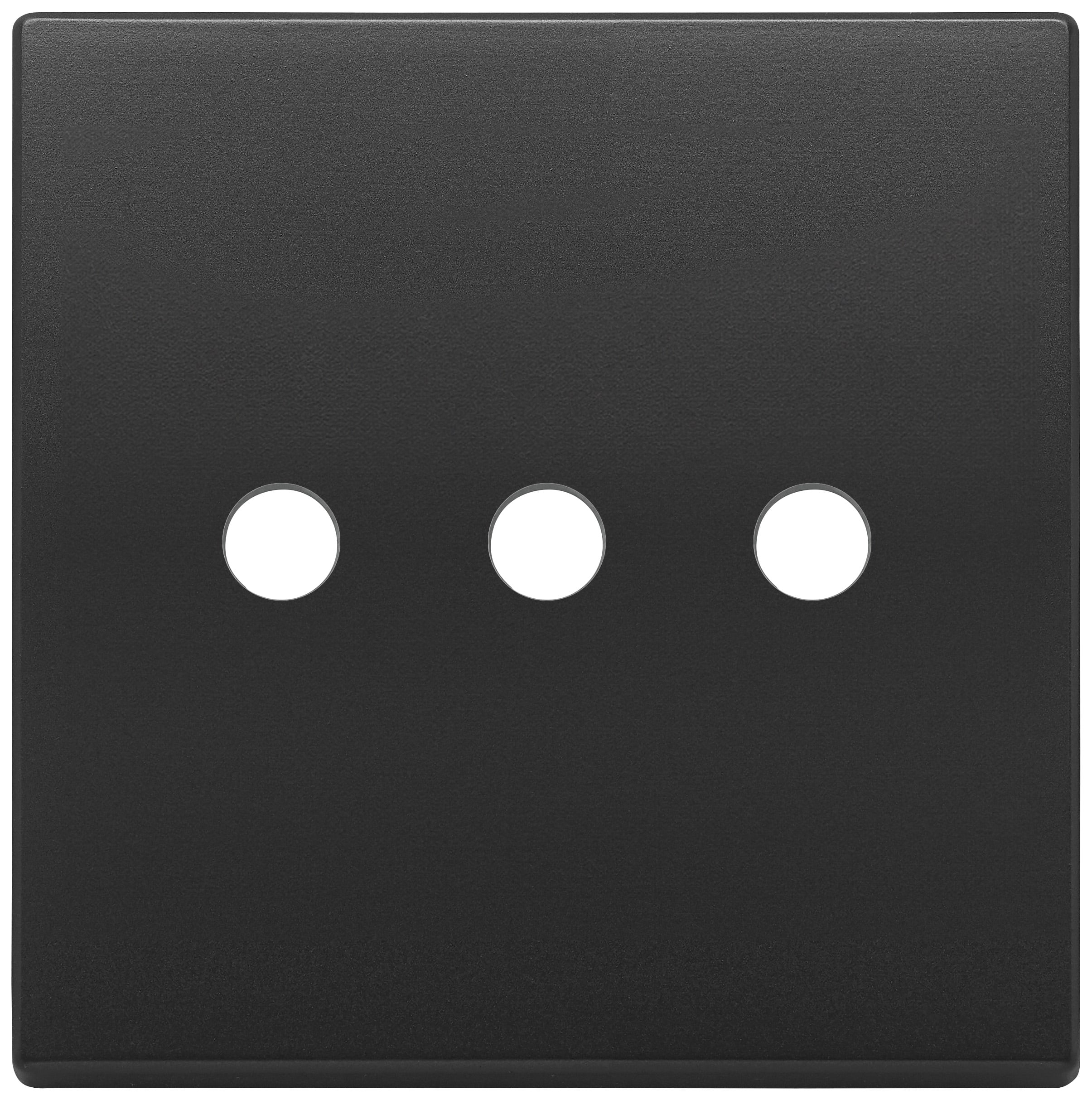 VIMAR - Placca 3 Moduli Tondo Grigio Antracite per Tre Comandi Metallo
