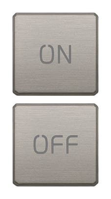 VIMAR - Due Tasti Flat Intercambiabili Simboli On/Off Nichel Spazzolato