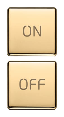 VIMAR - DUE TASTI FLAT SIMBOLI ON/OFF ORO