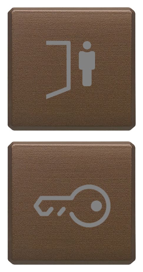 VIMAR - DUE TASTI FLAT PEDONALE CHIAVE BRONZO